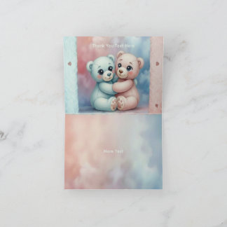 Pastellrosa und Blau Dankeskarte