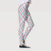 Pastellrosa und Blau Kariert Leggings (Rechts)