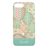 Pastellrosa und Blaue Heißluftballons mit Namen Case-Mate iPhone Hülle (Rückseite)