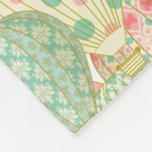 Pastellrosa und Blaue Luftballons Muster Fleecedecke (Ecke)