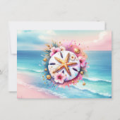 Pastellrosa und Blaue Ozeanansicht - RSVP Einladung (Rückseite)