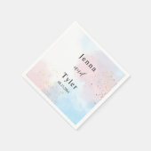 Pastellrosa und Blaue Wasserfarbe HochzeitsNapkins Serviette (Ecke)