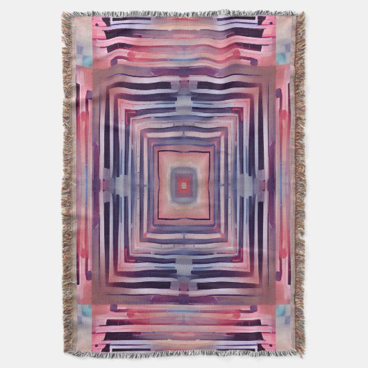 Pastellrosa und Blauer Kaleidoskop Decke (Vorderseite Vertikal)