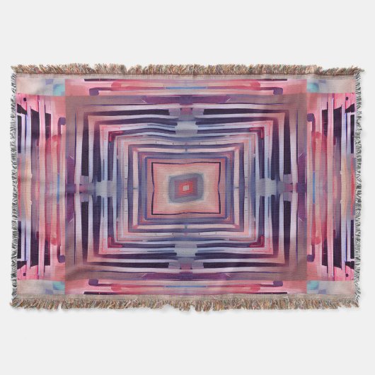 Pastellrosa und Blauer Kaleidoskop Decke (Vorderseite)
