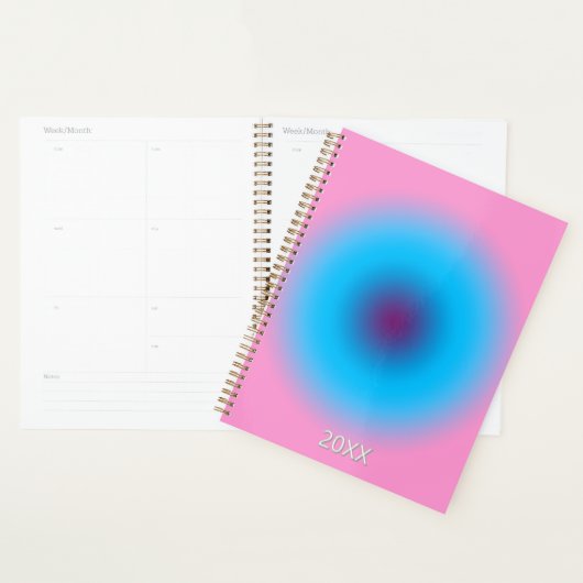 Pastellrosa und blaues Radial Ombre Gradient Custo Planer (Anzeige)