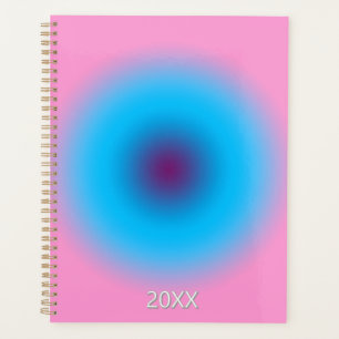 Pastellrosa und blaues Radial Ombre Gradient Custo Planer
