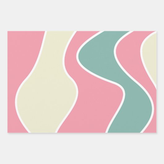 Pastellrosa und blaues Umhüllungspapier Geschenkpapier Set (Vorderseite 3)