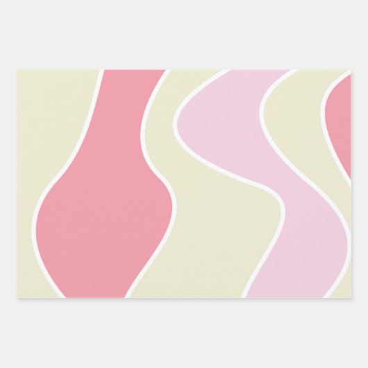 Pastellrosa und blaues Umhüllungspapier Geschenkpapier Set (Vorderseite 2)