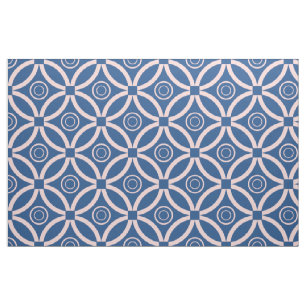 Pastellrosa und Blues Retro Geometrisches Muster Stoff