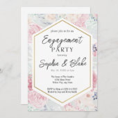Pastellrosa und Blütenblüte: Engagement Einladung (Vorne/Hinten)