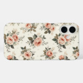 Pastellrosa und cremefarbene Blumenmuster Case-Mate iPhone Hülle (Rückseite (Horizontal))