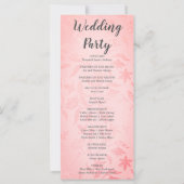 Pastellrosa und florales Metallic-Hochzeitsprogram (Rückseite)