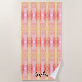 Pastellrosa und Gelbkid Strandtuch (Vorderseite)