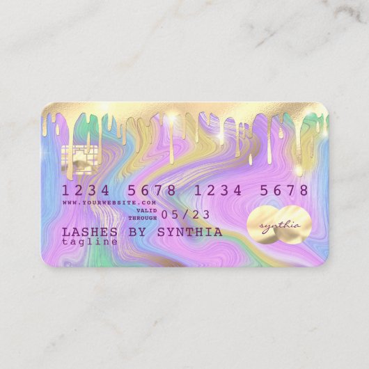 Pastellrosa und Goldmarmor Kreditkarte Visitenkarte (Vorderseite)