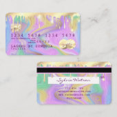 Pastellrosa und Goldmarmor Kreditkarte Visitenkarte (Vorne/Hinten)