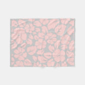 Pastellrosa und graue Blüten Fleecedecke (Vorderseite (Horizontal))