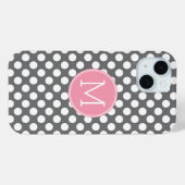Pastellrosa und graue Polka-Punkte mit benutzerdef Case-Mate iPhone Hülle (Rückseite (Horizontal))