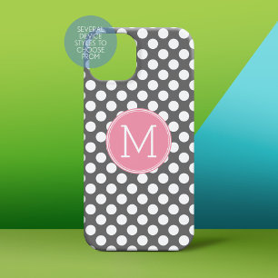 Pastellrosa und graue Polka-Punkte mit benutzerdef Case-Mate iPhone 14 Plus Hülle