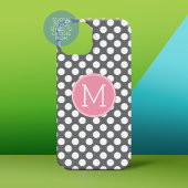Pastellrosa und graue Polka-Punkte mit benutzerdef Case-Mate iPhone Hülle