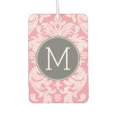 Pastellrosa und graues Damaskusmuster - benutzerde Autolufterfrischer (Vorderseite)