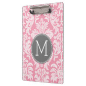 Pastellrosa und graues Damaskusmuster - benutzerde Klemmbrett (Links)