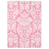 Pastellrosa und graues Damaskusmuster - benutzerde Klemmbrett (Rückseite)