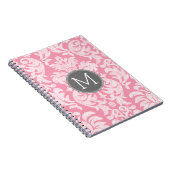 Pastellrosa und graues Damaskusmuster - benutzerde Notizblock (Rechte Seite)