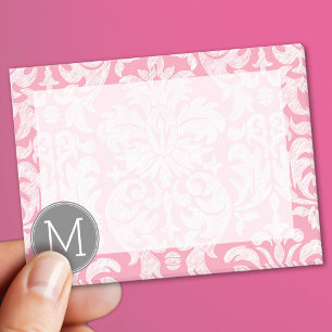 Pastellrosa und graues Damastmuster mit individuel Post-it Klebezettel