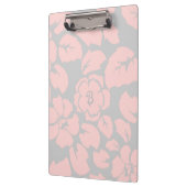Pastellrosa und graues florales Monogramm Klemmbrett (Links)
