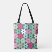 Pastellrosa und grüne Pickleballs Tote Tag Tasche (Rückseite)