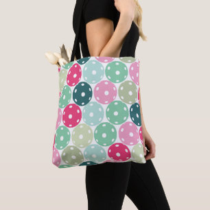 Pastellrosa und grüne Pickleballs Tote Tag Tasche