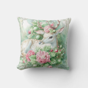 Pastellrosa und grüne Weihnachts-Wurfkissen Kissen