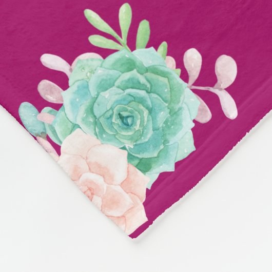 Pastellrosa und grünes Blumenmuster Fleecedecke (Ecke)