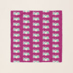 Pastellrosa und grünes Blumenmuster Schal<br><div class="desc">Ein Chiffonschal mit einem Muster auf einem magentafarbenen Hintergrund. Hübsche pastellfarbene Blume Bouquet. Die Blume,  Blätter und Krabben sind pastellrosa und grün. Erstellt mit Aquarellfarbe und digitalisiert. Frisch und sommerlich.</div>