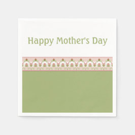 Pastellrosa und grünes Designer Serviette