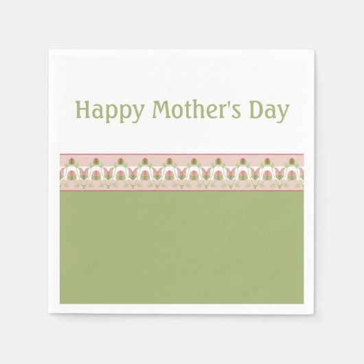 Pastellrosa und grünes Designer Serviette (Vorderseite)