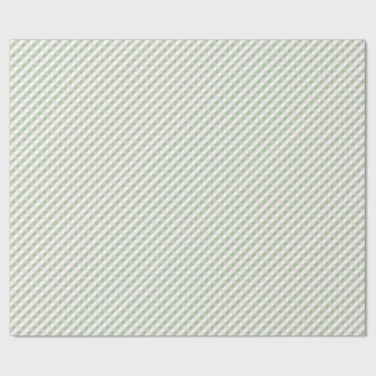 Pastellrosa und grünes Gingham Pattern Kinder Geschenkpapier (Flach)