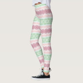 Pastellrosa und grünes Mandala Leggings (Links)