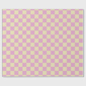Pastellrosa und Hellgelb Karo Geschenkpapier (Flach)
