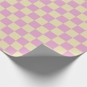 Pastellrosa und Hellgelb Karo Geschenkpapier (Ecke)