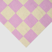 Pastellrosa und Hellgelb Karo Seidenpapier (Detail)