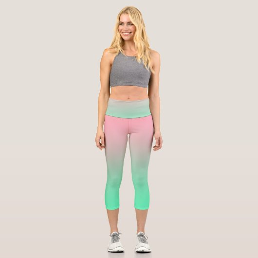 Pastellrosa und hellgrün sollten immer sichtbar se capri leggings (Vorderseite)