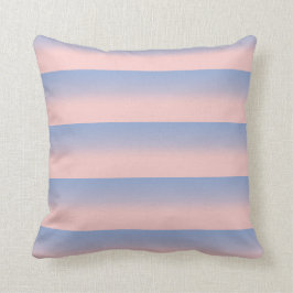 Pastellrosa und Himmelblau gestreifte Orange Kissen