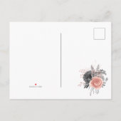 Pastellrosa und Holzkohle Save the Date Ankündigungspostkarte (Rückseite)