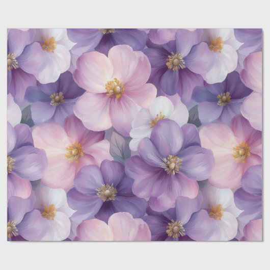 Pastellrosa und Lila Aquarellfarben Geschenkpapier (Flach)