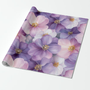 Pastellrosa und Lila Aquarellfarben Geschenkpapier