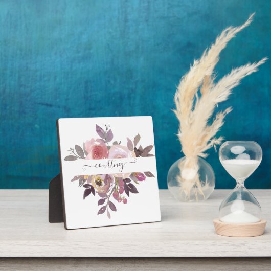 Pastellrosa und lila blumenreich personalisiert fotoplatte (InSitu)