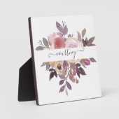 Pastellrosa und lila blumenreich personalisiert fotoplatte (Vorderseite)