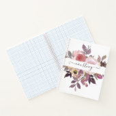 Pastellrosa und lila blumenreich personalisiert notizblock (Innenseite)