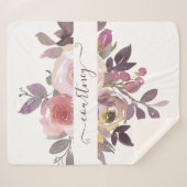 Pastellrosa und lila blumenreich personalisiert sherpadecke (Vorderseite (Horizontal))